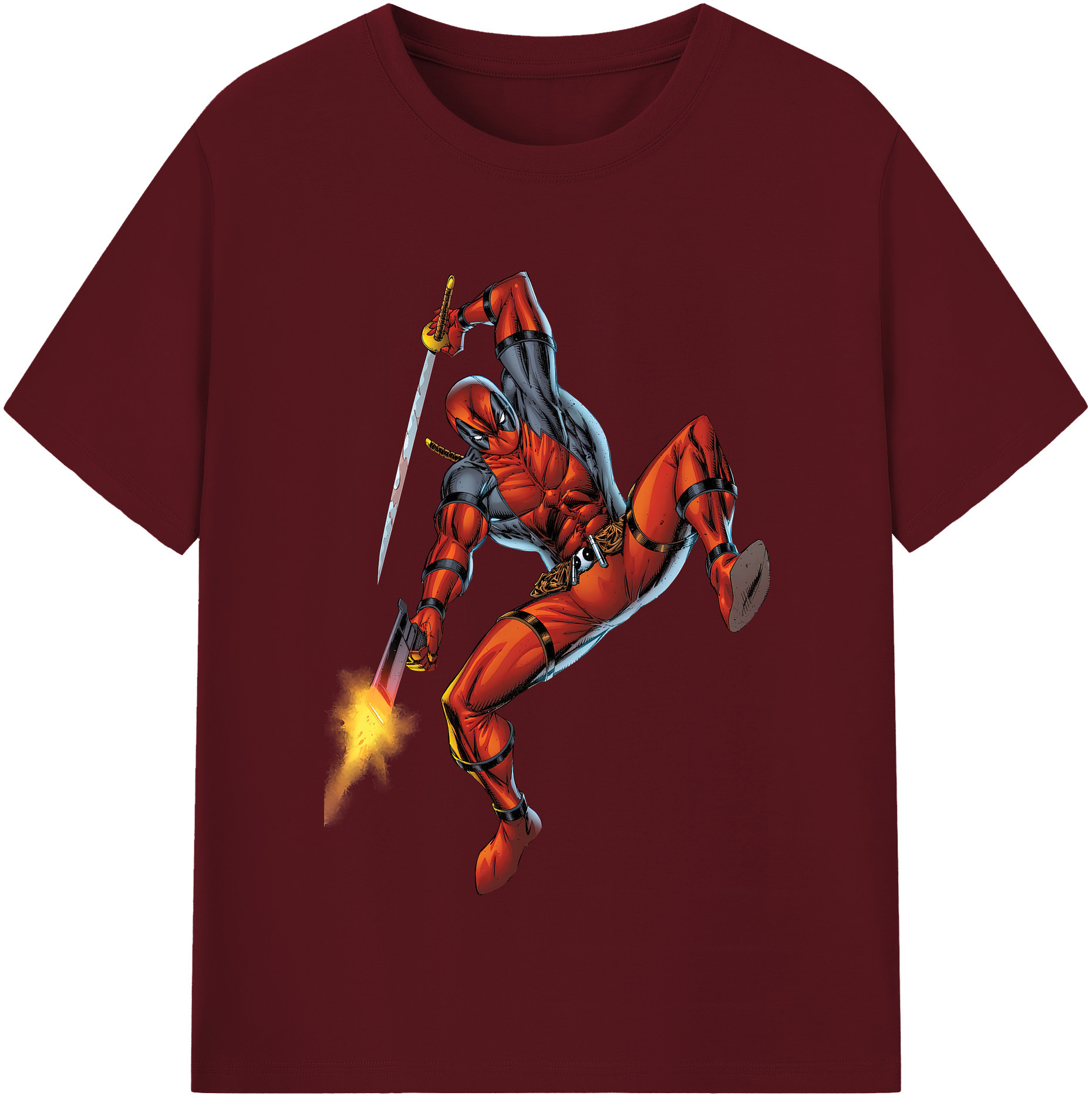 （画像用） Deadpool デッドプール 綿100％半袖Tシャツ（フロントプリント）